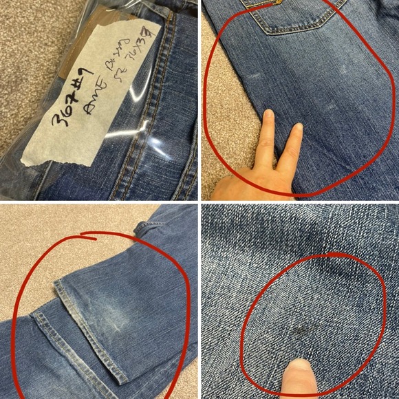 American Eagle mens baggy jeans loose fit jeans sz 36x33 medium wash distress - Picture 10 of 12